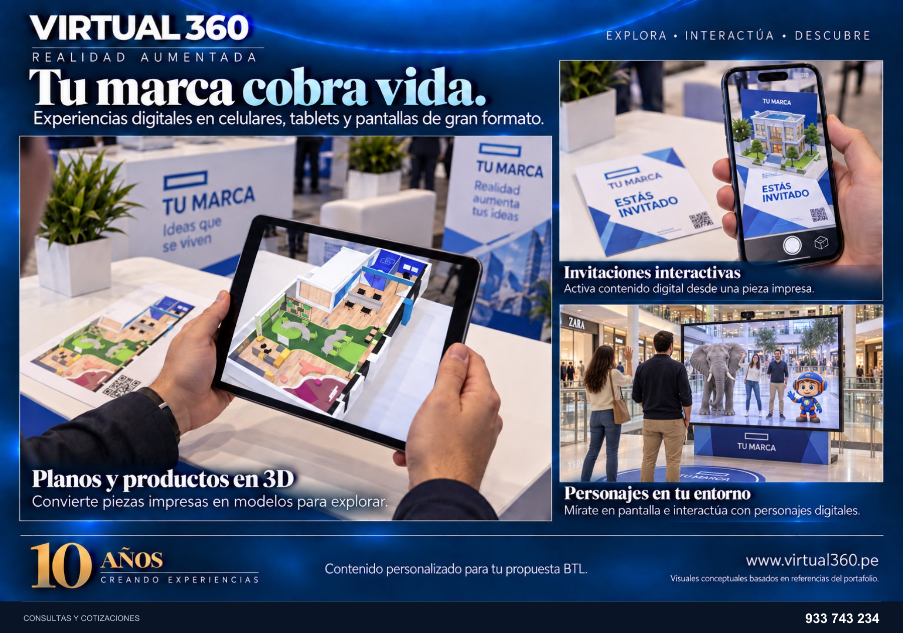Planos y productos en 3D. Imagen referencial del catálogo.