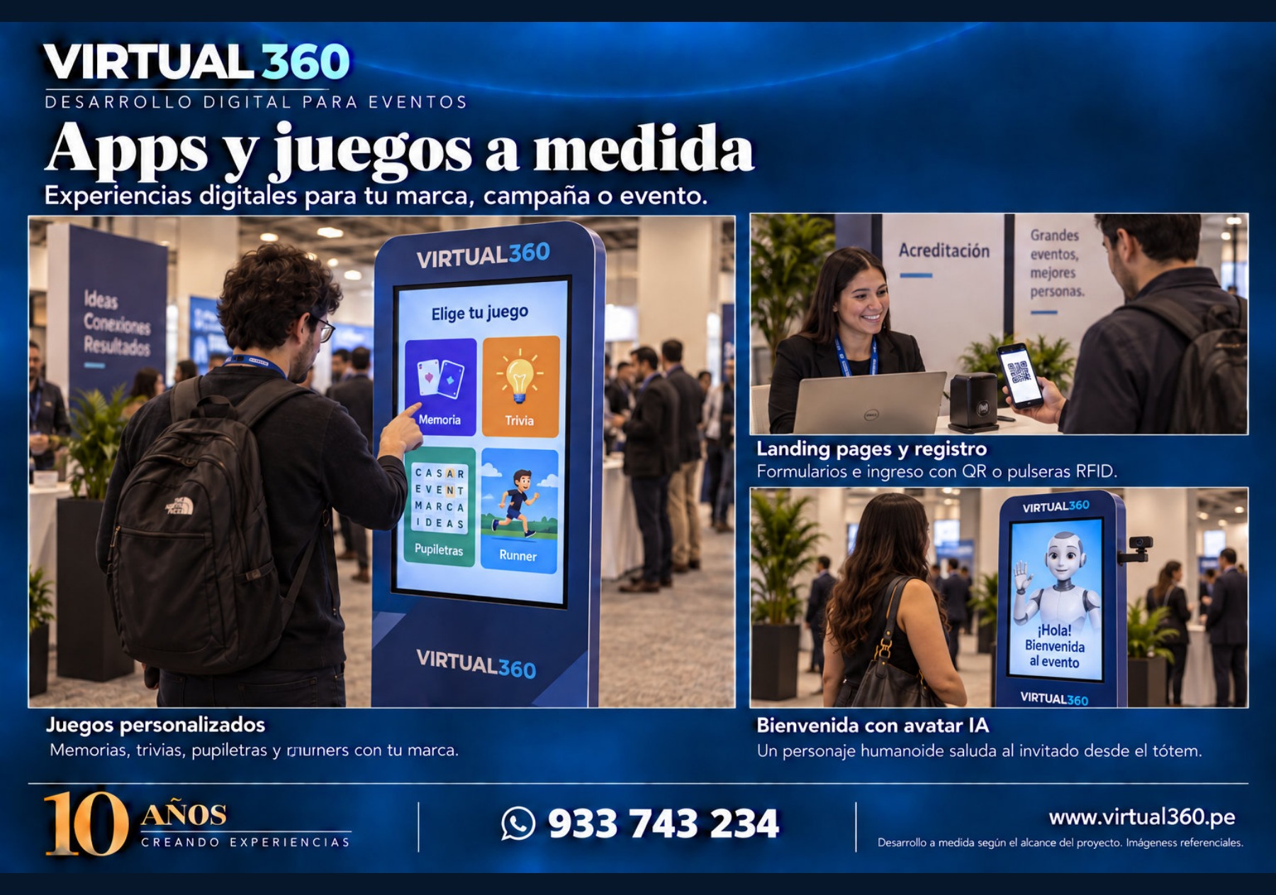 Juegos personalizados. Imagen referencial del catálogo.